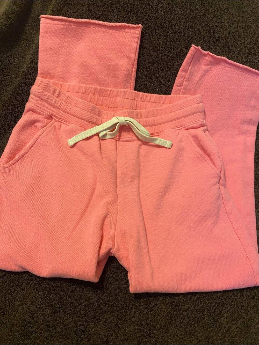 REBECCA MINKOFF Pink French Terry Cropped Sweatpants Loungewear sz XS